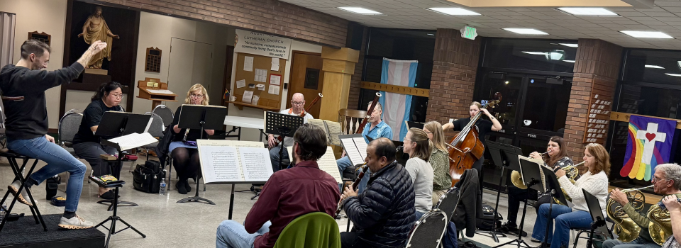 Chamber Orchestra rehearses at Tabor
