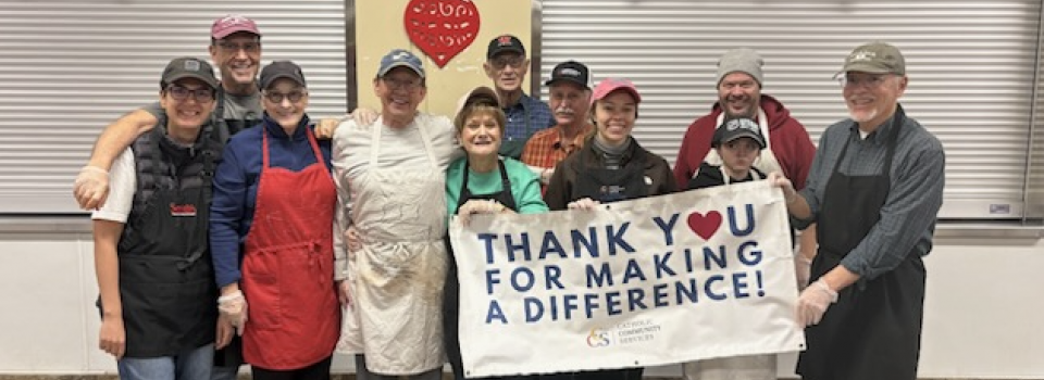 Serving dinner at St Vincent's